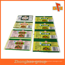 Guangzhou Hersteller Großhandel Druck-und Verpackungsmaterial benutzerdefinierte bedruckbare Fleisch Verpackung Etikett